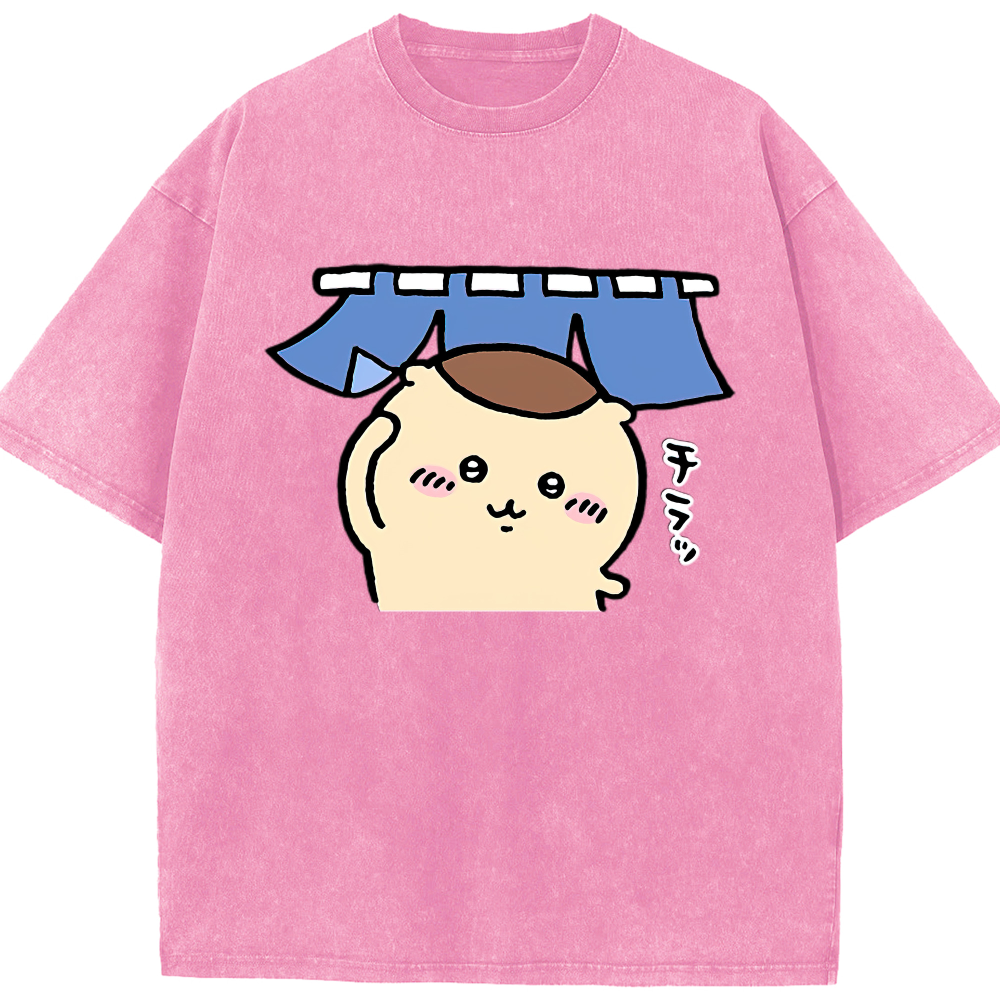 （画像用） ちいかわ くりまんじゅう Chii-kawa kuri manjū 綿100% ヴィンテージ風 半袖Tシャツ（フロントプリント）